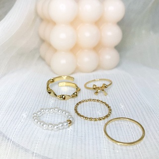 Set nhẫn 5 món kiểu mảnh dễ thương Littlethings.sg