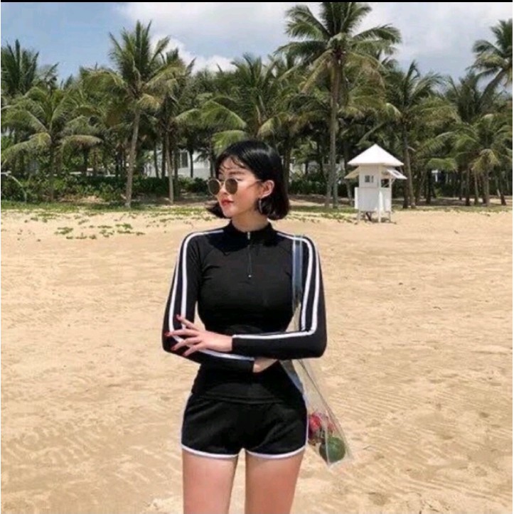 Bikini bồ bơi nữ tay dài quần đùi kín đáo VATIXA BKN82