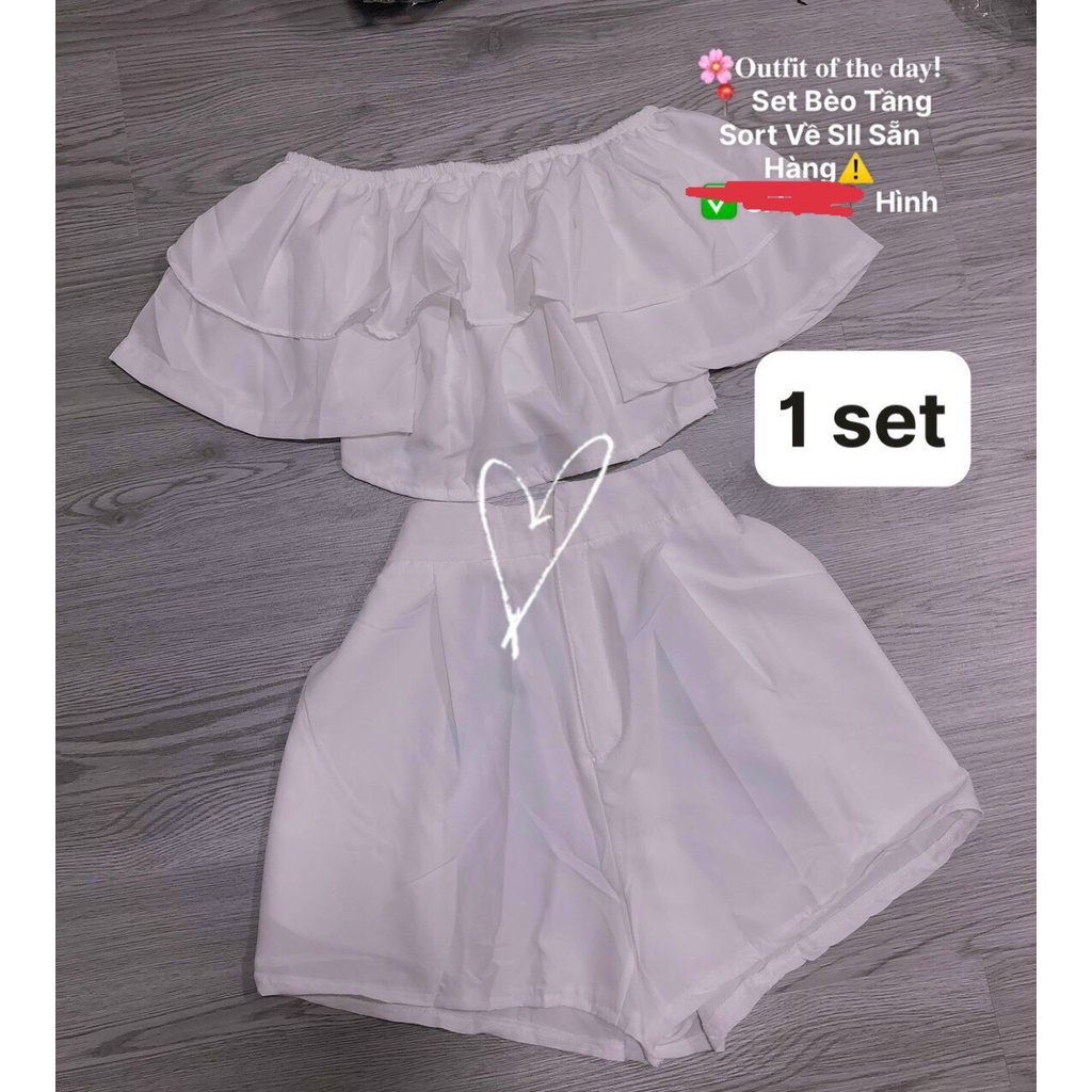 sét bộ đùi áo kiểu bèo bệt vai