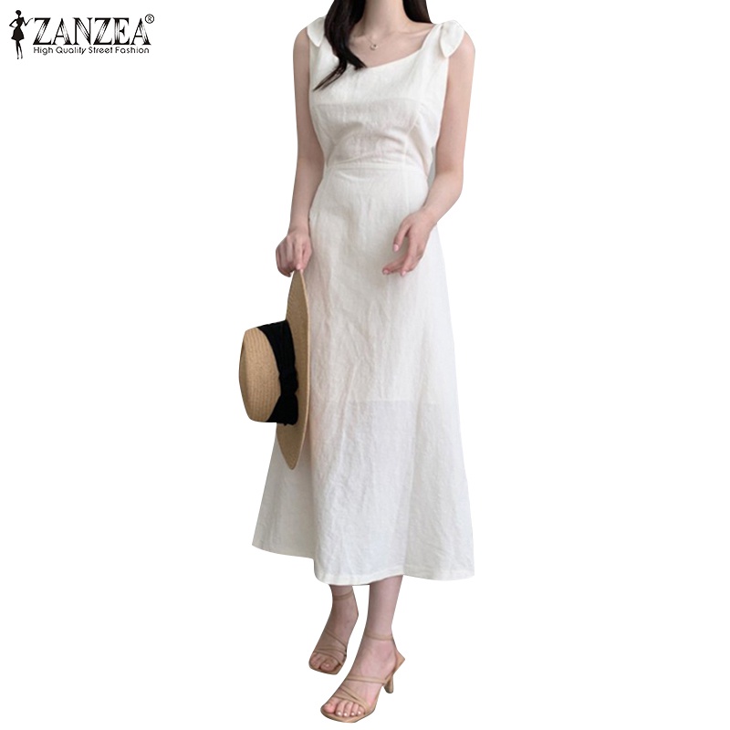 Đầm dài ZANZEA không tay thời trang Hàn Quốc cho nữ