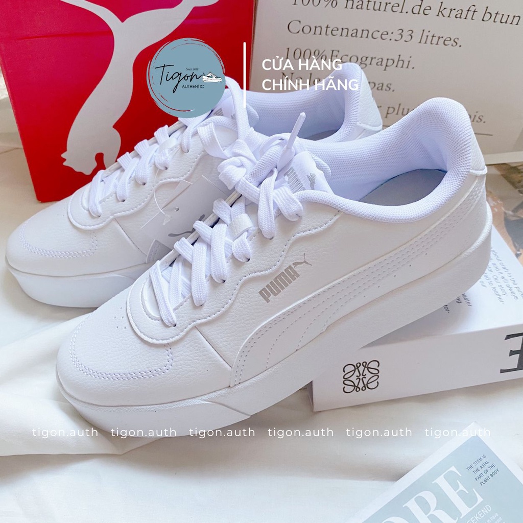 Giày sneaker nữ Puma Skye Clean trắng, Giày thể thao nữ chính hãng   Tigon.auth