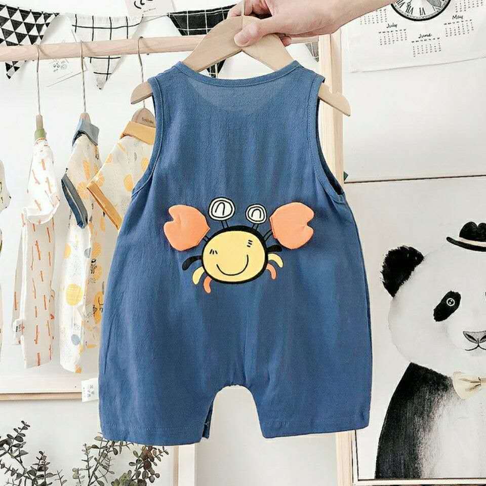 Bộ Áo Liền Quần In Hình Hoạt Hình Dễ Thương Cho Trẻ Sơ Sinh