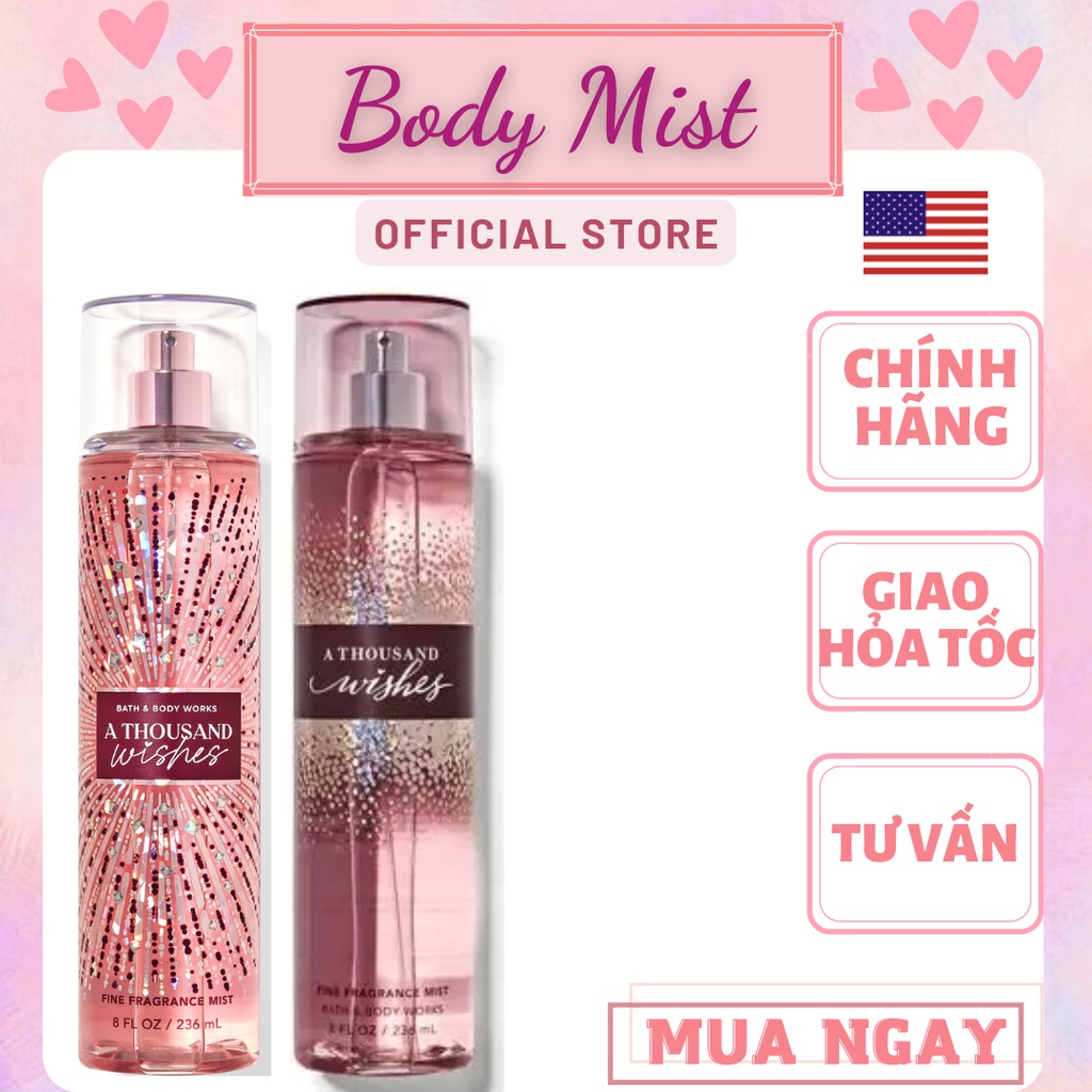 Xịt Thơm Toàn Thân Bath And Body Works - A Thousand Wishes Body Mist