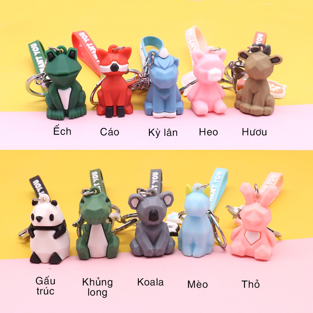 Móc khóa xe máy ô tô hình thú dễ thương sáng tạo I WANT YOU móc treo balo cute