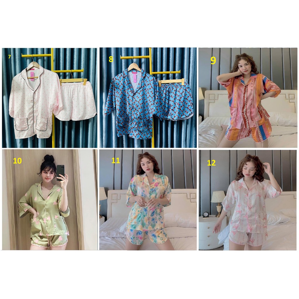 [MUA 1 TẶNG 1] [40-68kg] Đồ Bộ Lụa Satin - Quần Đùi Tay Cánh Dơi (P1)