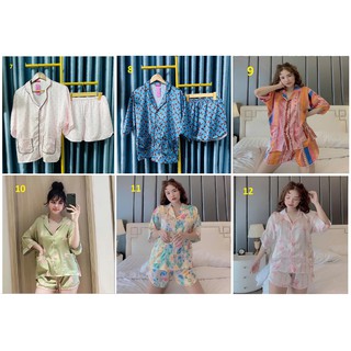 Đồ bộ lụa satin - quần đùi tay cánh dơi