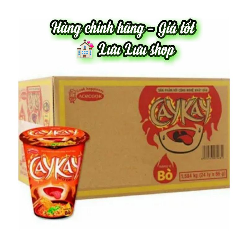 Thùng 24 ly mì Caykay vị bò 66gr