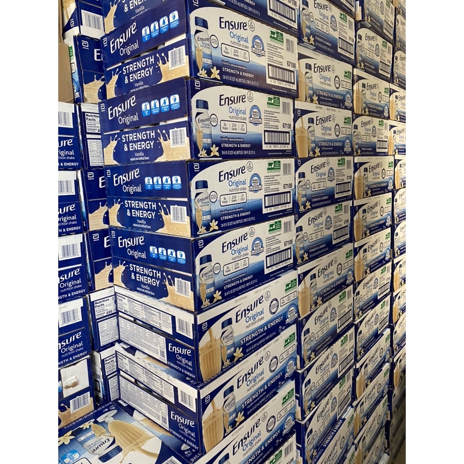 DATE 2024 Thùng 16, 24 Chai Sữa Ensure Nước Hương Vanilla 237g - Mỹ