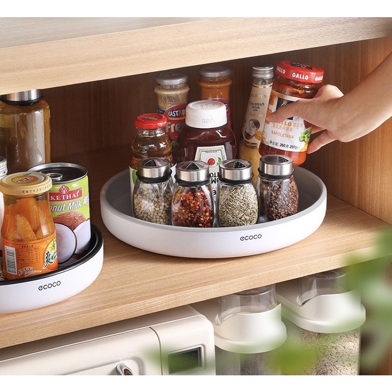 Kệ Xoay Đa Năng 360 Độ Đựng Gia Vị Tiện Dụng ECOCO, Khay Đựng Mỹ Phẩm Size nhỏ 25cm E2021