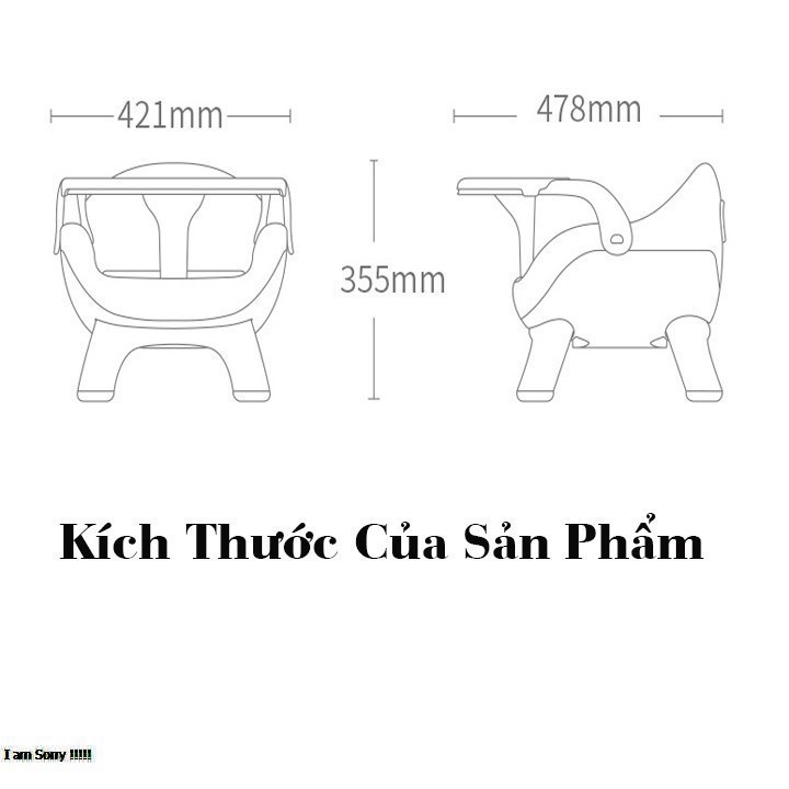 Ghế Ăn Dặm Mẫu Nhỏ Gọn Thấp Kiêm Ghế Ngồi Chơi Chơ Bé Có Còi BÍp