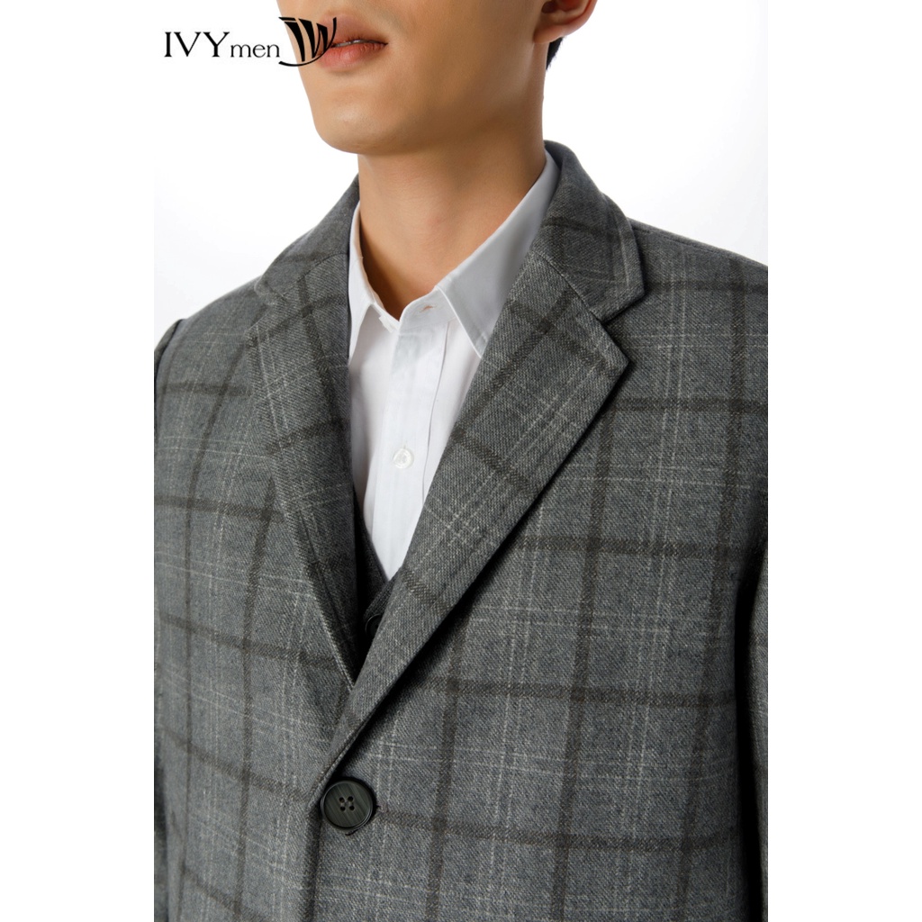 Áo khoác dạ dáng dài nam IVY moda MS 71E3076