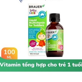 Vitamin Tổng Hợp BRAUER Baby &amp; Kids Liquid Multivitamin for Toddlers 100ml cho bé từ 1 đến 3 tuổi