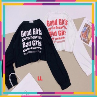 Áo thun nữ tay dài croptop in - cherrystore1996