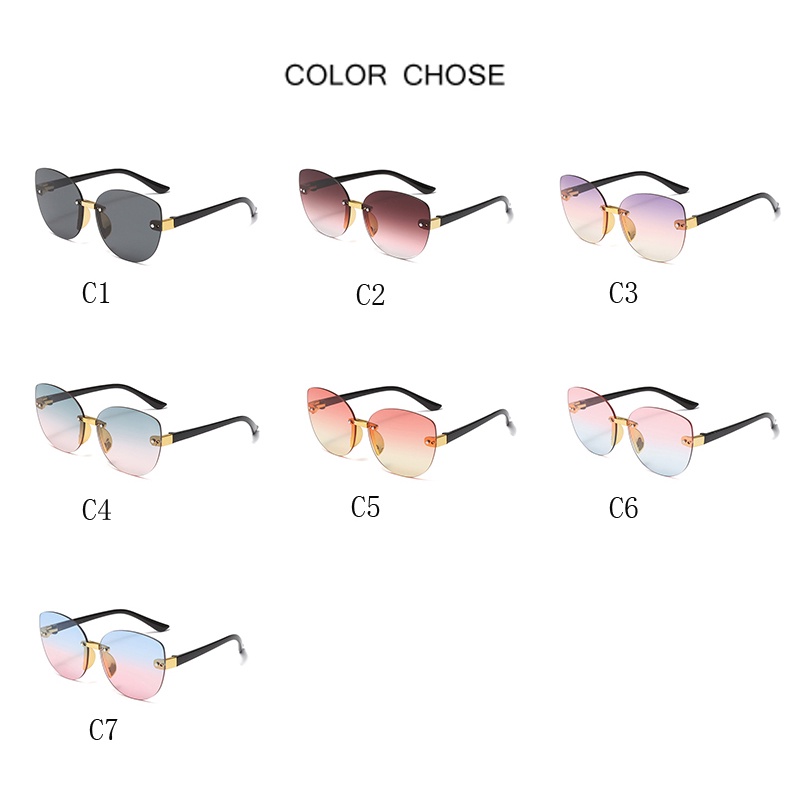 Kính Mát Thời Trang Không Viền Đáng Yêu Cho Trẻ Em