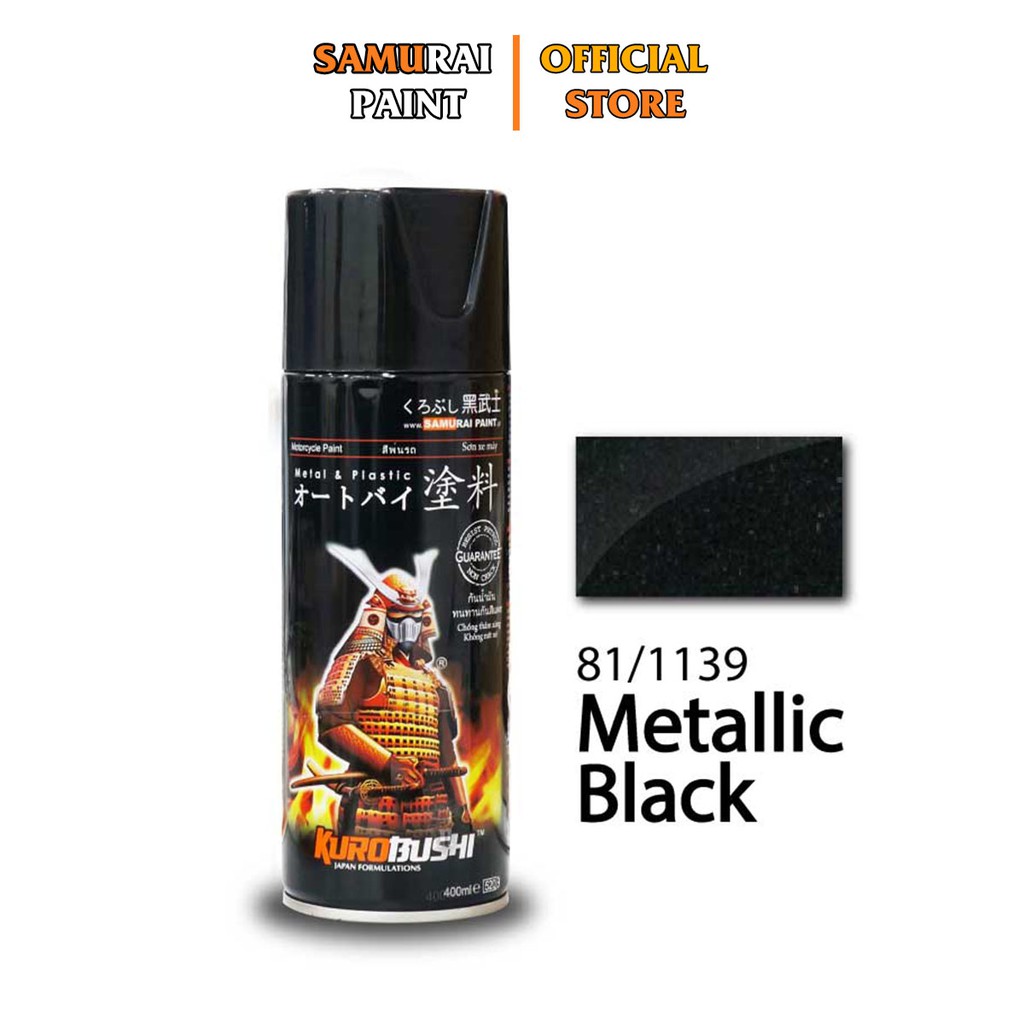 Chai Xịt Sơn Samurai 81/1139 Chính Hãng Đen Kim Loại Ánh Kim
