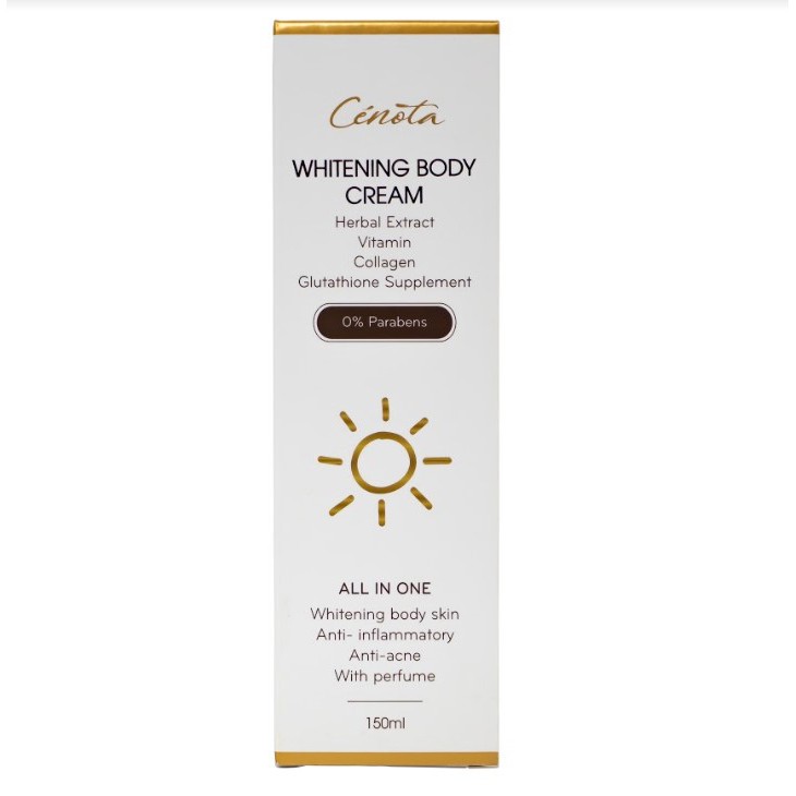 Kem Trắng Da Body Cenota Whitening Body Cream Dưỡng Ẩm, Trắng Da Toàn Thân 150ml