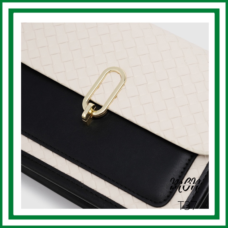 🌸sẵn hàng🌸 Túi xách da mềm đeo chéo nữ CEEKAY chính hãng, da đan chéo, phong cách văn phòng  - T37