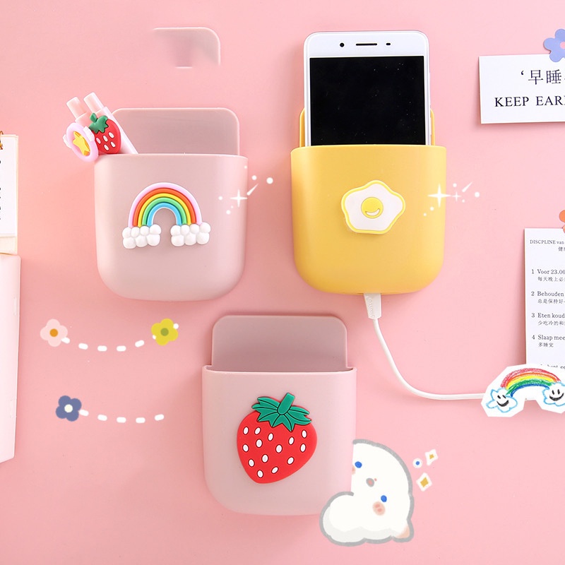 Hộp Đựng Điều Khiển Treo Tường Bằng Nhựa Họa Tiết Hoạt Hình Trang Trí Phòng Khách / Phòng Ngủ