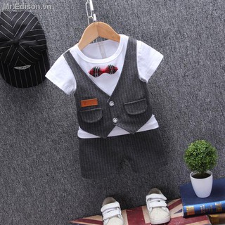 Set Đồ Bộ Ngắn Tay Phong Cách Hàn Quốc Đáng Yêu Dành Cho Bé Trai