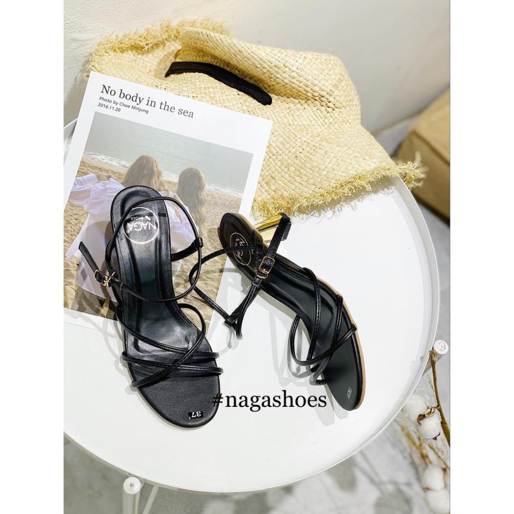 . GIÀY CAO GÓT NAGASHOES QUAI CHÉO DÁNG MẢNH 5P NAC163 ;'