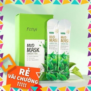 Chuan hộp 20 gói mặt nạ bùn fenyi green tea mud mask sena beauty làm sạch da kiềm dầu trà xanh
