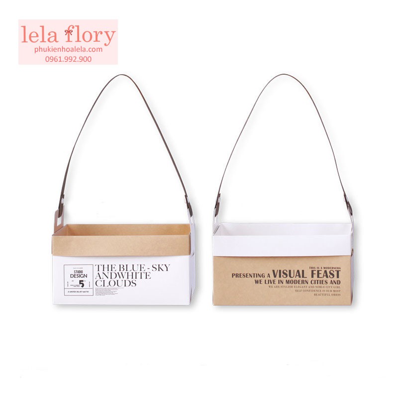 Túi giỏ chữ nhật cắm hoa size to (set 4 cái) - THH0049