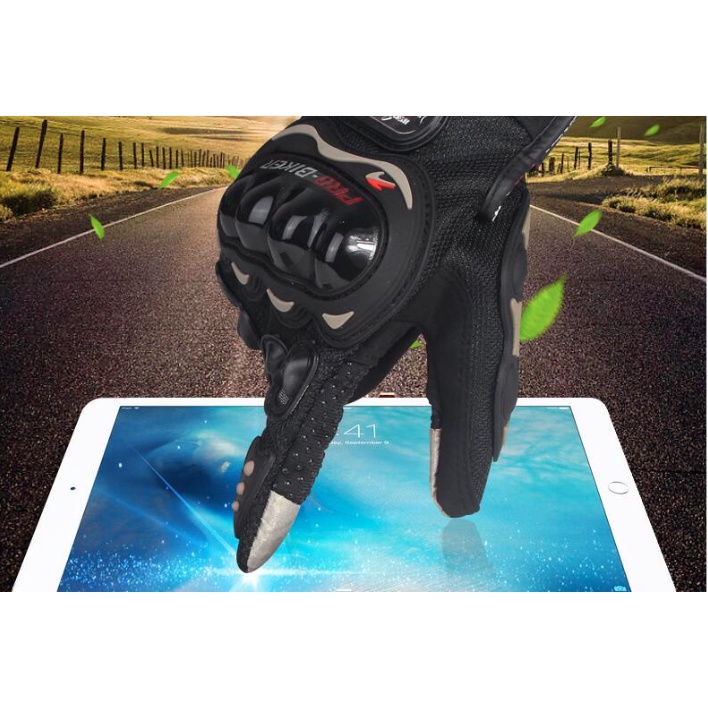 găng tay dài ngón cảm ứng điện thoại probiker + tặng kèm khăn đa năng trị giá 15k