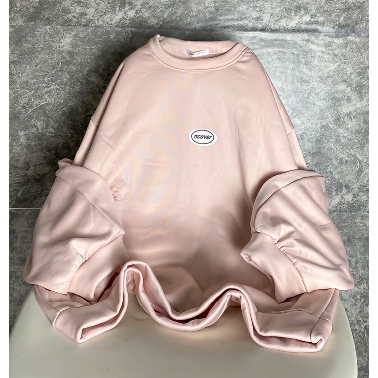 Áo nỉ cổ tròn in logo/chữ màu pastel (annstore_ảnh thật)