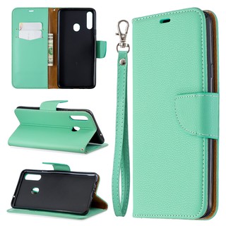 Casing Samsung Galaxy A20 A30 A20E A20S lychee pattern solid color leather phone case