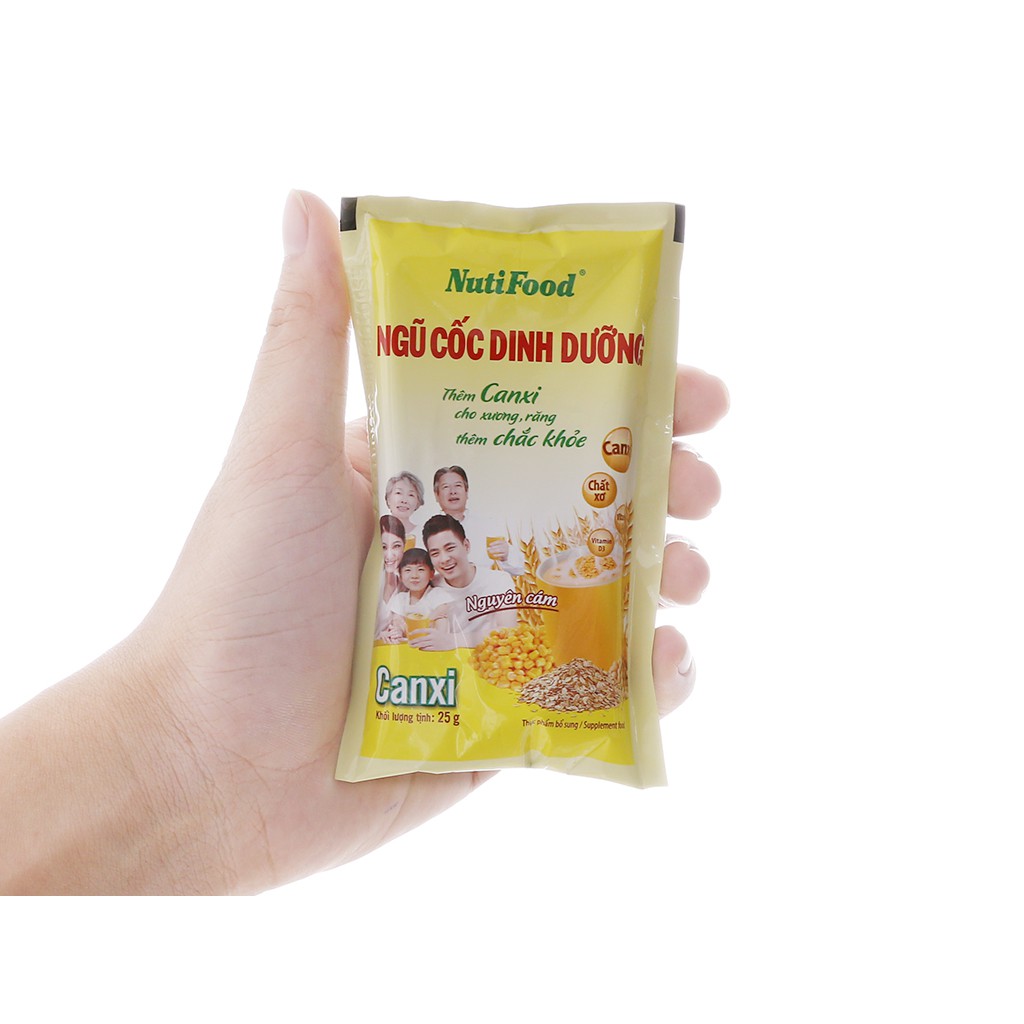 Ngũ cốc dinh dưỡng nguyên cám NutiFood bịch 20 gói x 25g