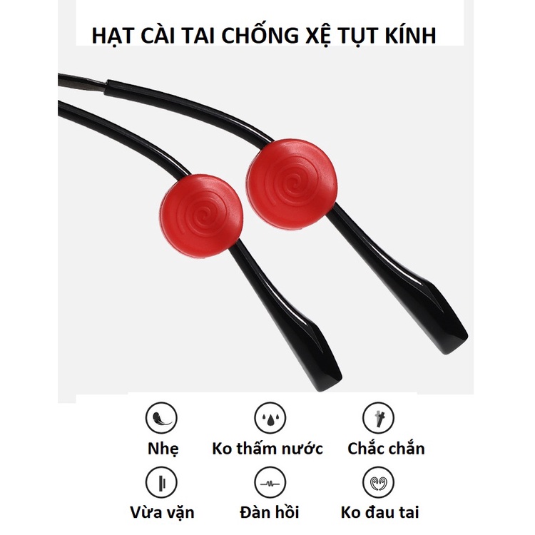 Hạt cài tai silicone chống xệ tụt, rơi kính, khắc phục kính lỏng dành cho càng kim loại mảnh đa năng (1 cặp)