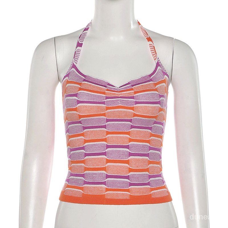 DUNEA Áo Tank Top Dệt Kim Chất Cotton Hoạ Tiết Kẻ Sọc Thời Trang Mùa Hè 0Ha5