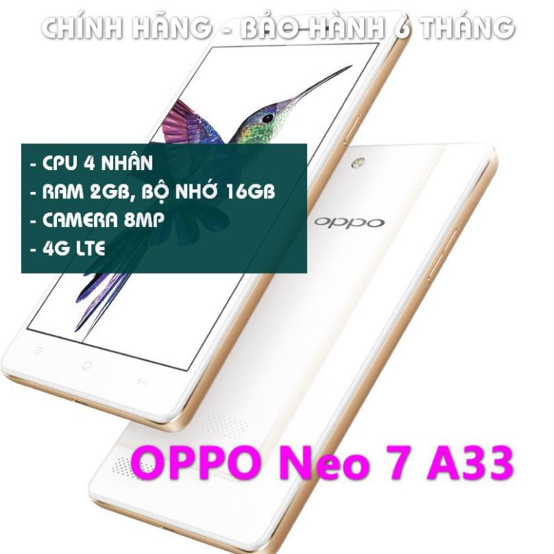 [Giá Sốc] điện thoại Oppo Neo7 A33 ram 2G/16G có 4G mới Chính hãng, chơi TikTok, zalo FB Youtube ngon lành