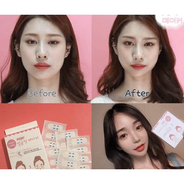 HỘP 40 MIẾNG DÁN VLINE THON GỌN MẶT DODO LABEL HÀN QUỐC