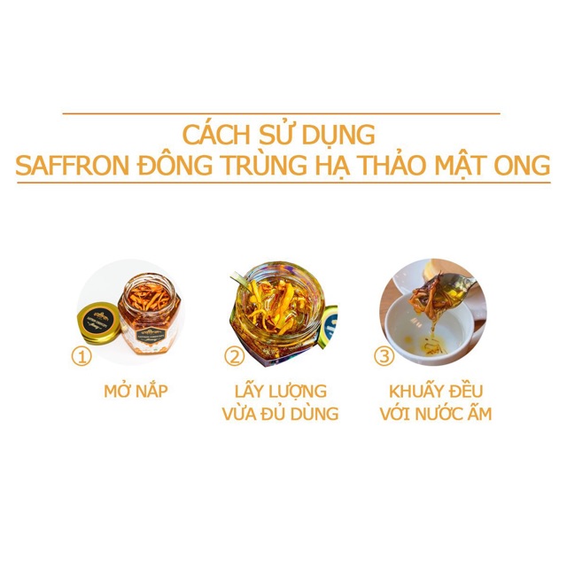 Saffron Cordyceps Honey - Mật Ong Saffron Đông Trùng Hạ Thảo 180ml/lọ thương hiệu Saffron Việt Nam