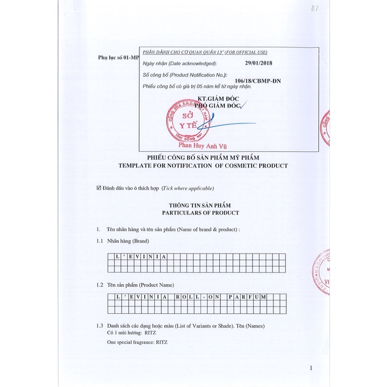 Combo 2 Nước Hoa Cao Cấp Dạng Lăn L'evinia Hương Ritz 9ml