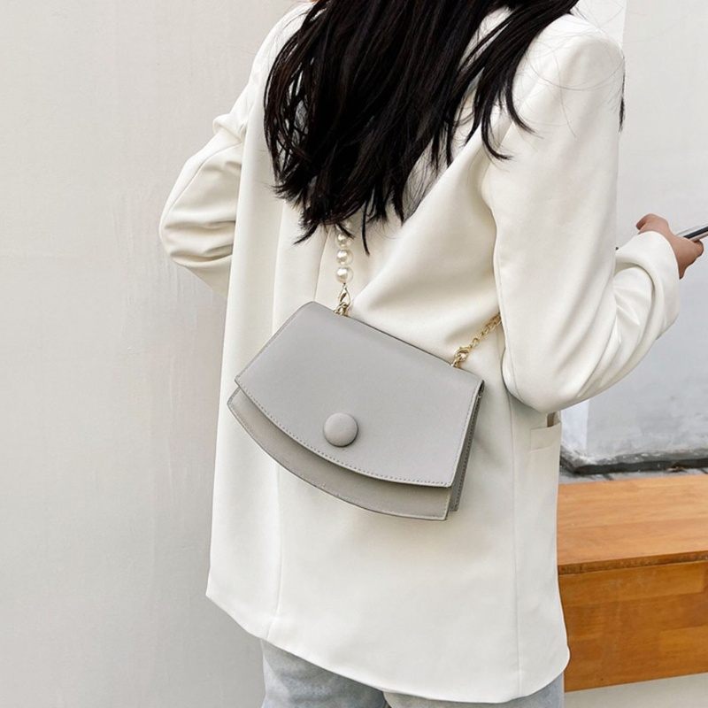 Túi Xách Da PU Phối Dây Xích Đeo Vai Thời Trang Mùa Hè Cho Nữ