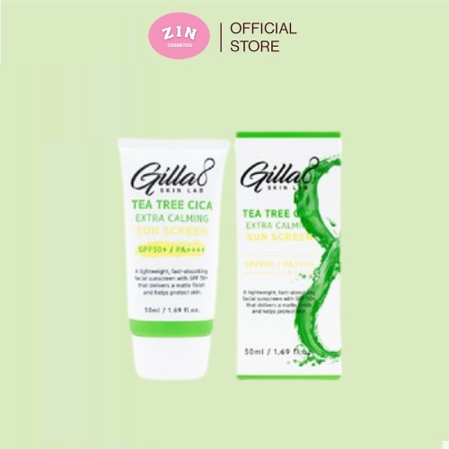 [TẶNG MẶT NẠ NHAU THAI CỪU] Kem chống nắng Gilla8 tràm trà tea tree cica extra calming sun screen