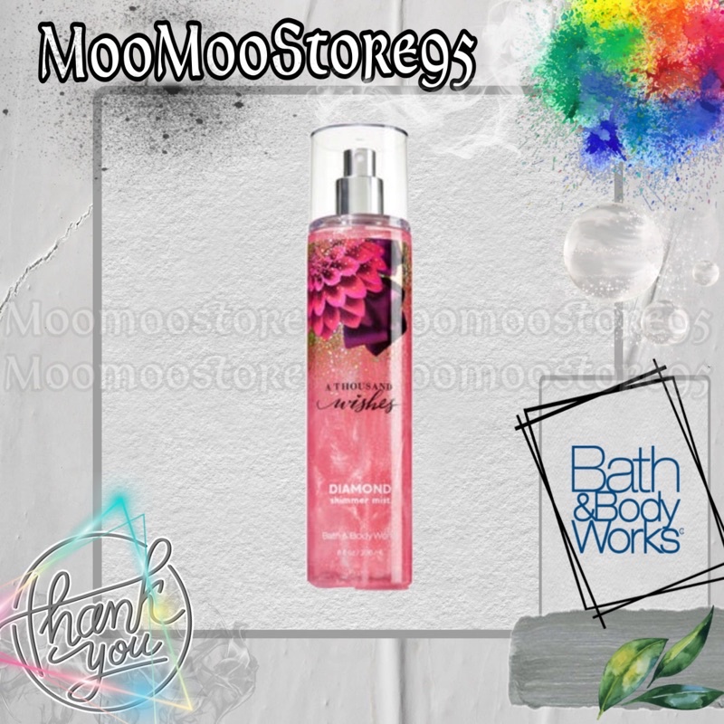 [ Mua ngay ] Xịt thơm toàn thân có nhũ Bath and Body Works A Thousand Wishes Diamond Shimmer Mist 236ml