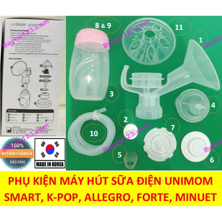 Phụ kiện Unimom tách lẻ - Dùng cho máy hút sữa điện Unimom K-Pop , Forte , Allegro , Minuet