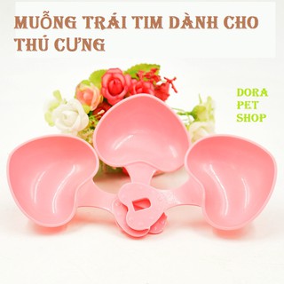 MUỖNG XÚC THỨC ĂN CHO THÚ CƯNG HÌNH TRÁI TIM 💕💕