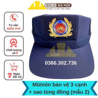 Mũ/nón bảo vệ 3 cạnh + sao đồng (mẫu 2)