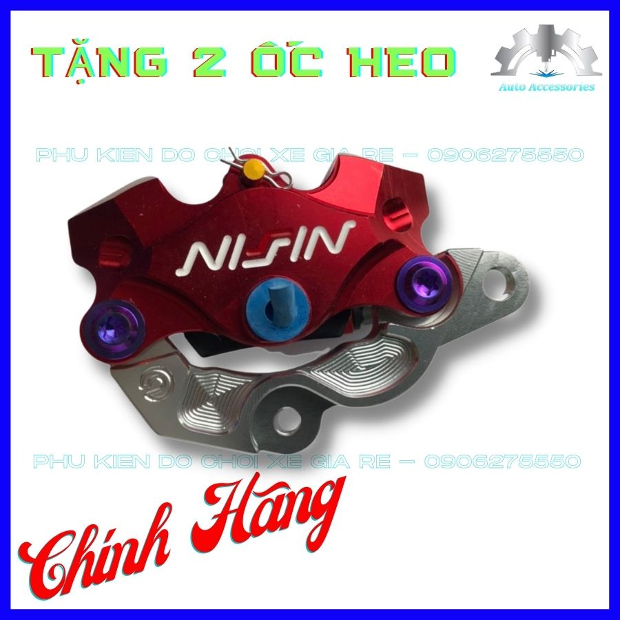 TẶNG 2 ỐC HEO GR5 - GIÁ HẤP DẪN CHO COMBO Heo Dầu Nissin 2piston Pát CNC Pát Trước xe MIO đi đĩa size 220mm - Có Lẻ