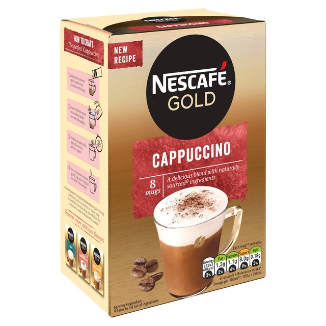 CÀ PHÊ NESCAFE GOLD CAPPUCCINO/ TOFFEE NUT LATTE/ VANILLA LATTE/ DOUBLE CHOC MOCHA