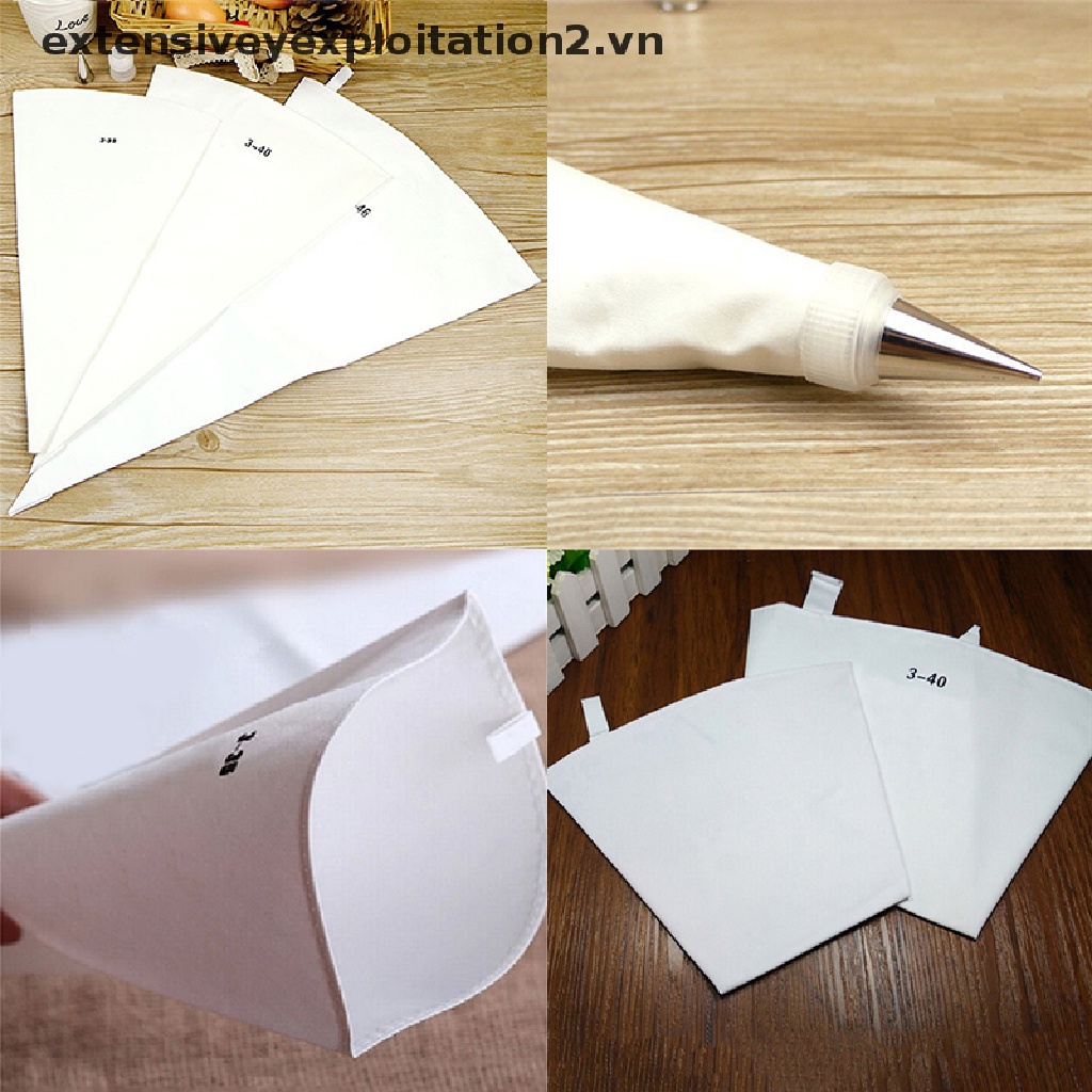 Bộ 1  túi bắt bông kem 3 kích cỡ có thể tái sử dụng