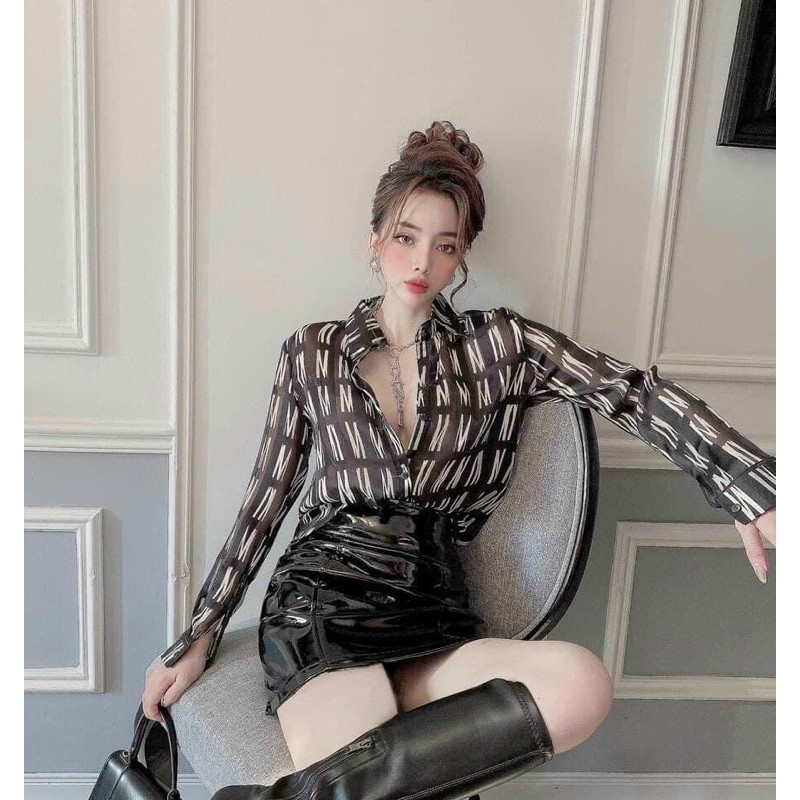 ÁO SƠ MI LỤA HOẠ TIẾT YN