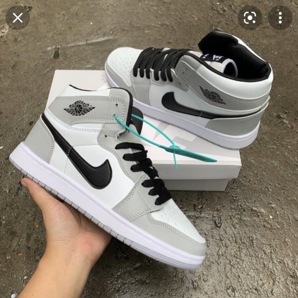 Giày Jordan 1 thể thao sneaker JD1 high xám cổ cao Hot trend nam nữ
