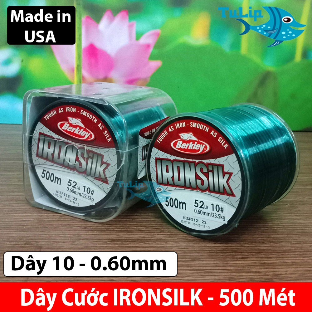 Dây Cước Câu Cá Siêu Bền 500 Mét IRONSILK - XUẤT XỨ MỸ - Đủ Size: 5.0 - 6.0 - 7.0 - 8.0 - 9.0 - 10