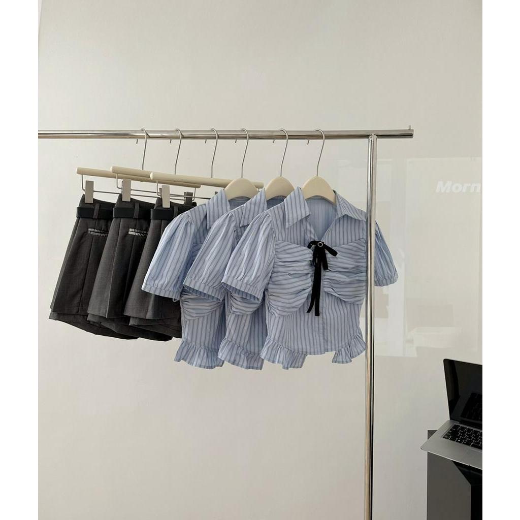 Áo Sơ Mi Kẻ Sọc Ngắn Tay Phong Cách Hàn Quốc Mã 63232