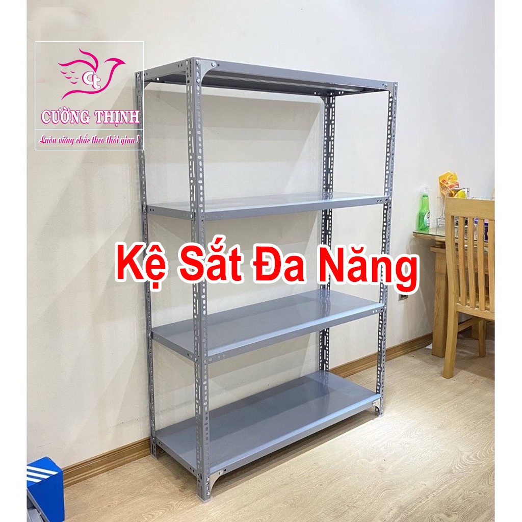 Kệ sắt đa năng 4 Tầng, Cao 150 x Dài 80cm x Rộng 40cm, Kệ sắt v lỗ, Sắt v lỗ